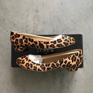 NWT J Crew Factory Lily Calf Hair Flats Leopard